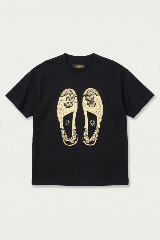 J BALVIN J4 SNEAKER PRINT TEE BLACK