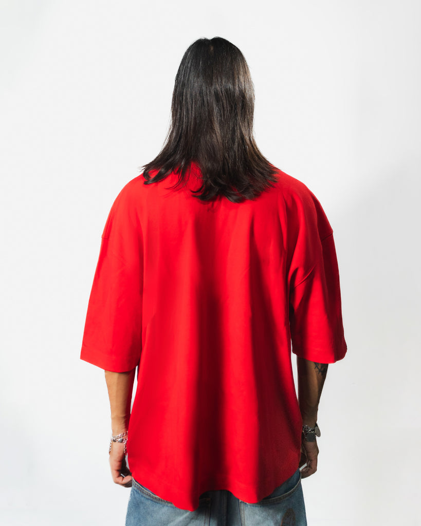 CLASSIC RED EMBROIDERED TEE