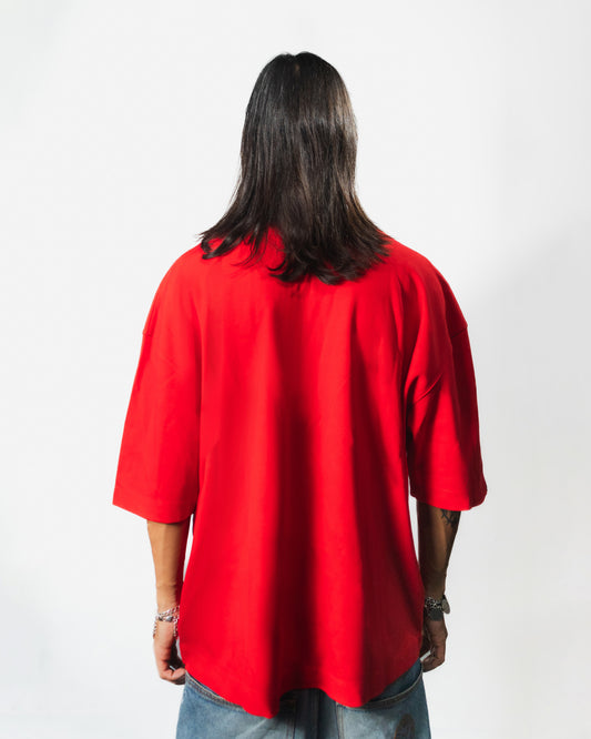 CLASSIC RED EMBROIDERED TEE