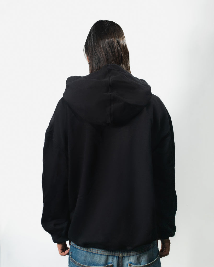 CLASSIC BLACK EMBROIDERED HOODIE