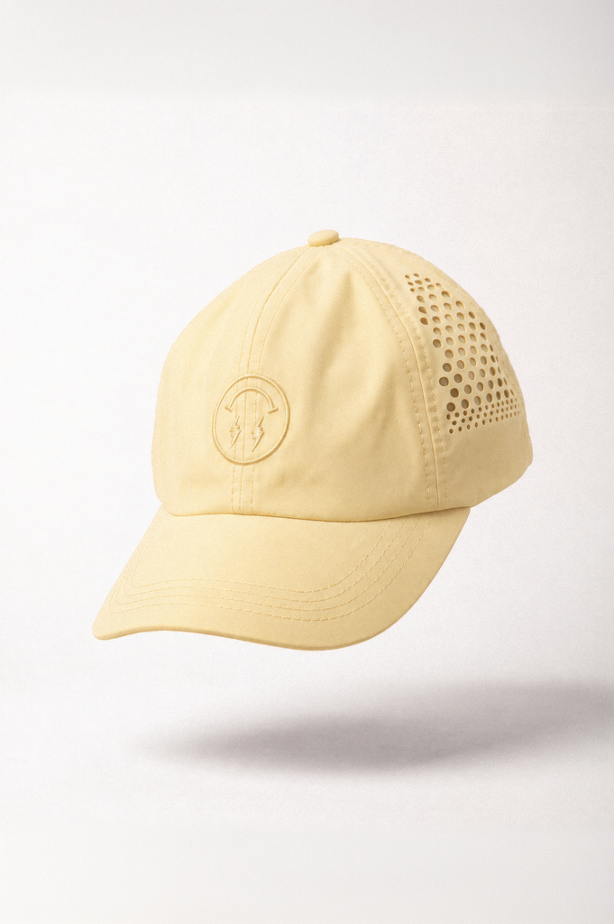 J BALVIN LASER CUT 6 PANEL CAP YELLOW