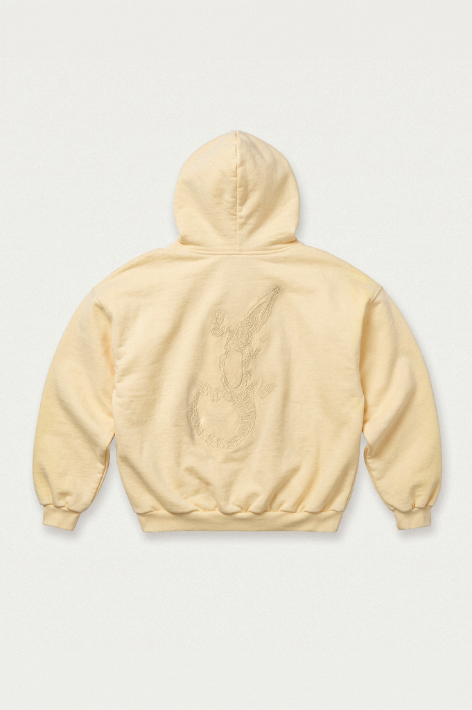 J BALVIN EMBROIDERED CROCODILE HOODIE YELLOW