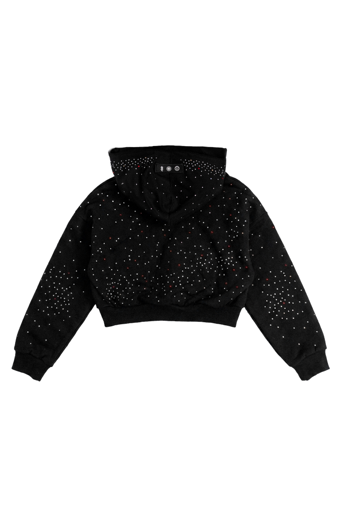 OMERTA BLACK CROP HOODIE
