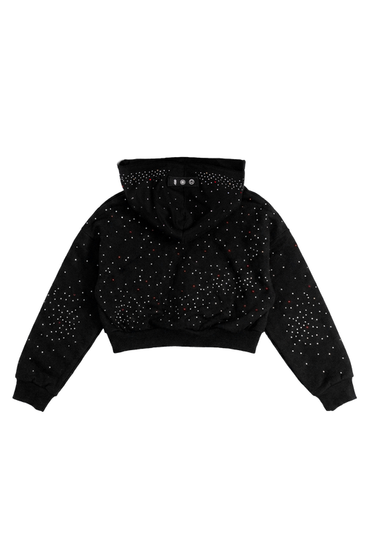 OMERTA BLACK CROP HOODIE